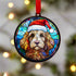 Cavapoo Blonde in Santa Hat Suncatcher Decoration